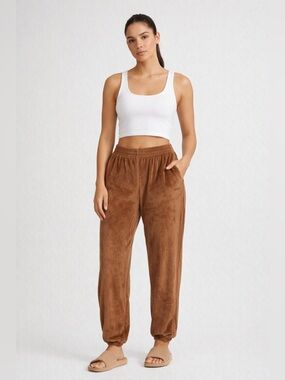 SKIMS Velour Joggers Brown Copper Soft Lounge Minimalist Size M